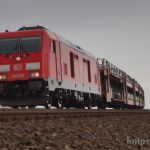 Autozug "DB Sylt Shuttle" fährt vom Hindenburgdamm auf die Insel Sylt Autozug "DB Sylt Shuttle" fährt vom Hindenburgdamm auf die Insel Sylt